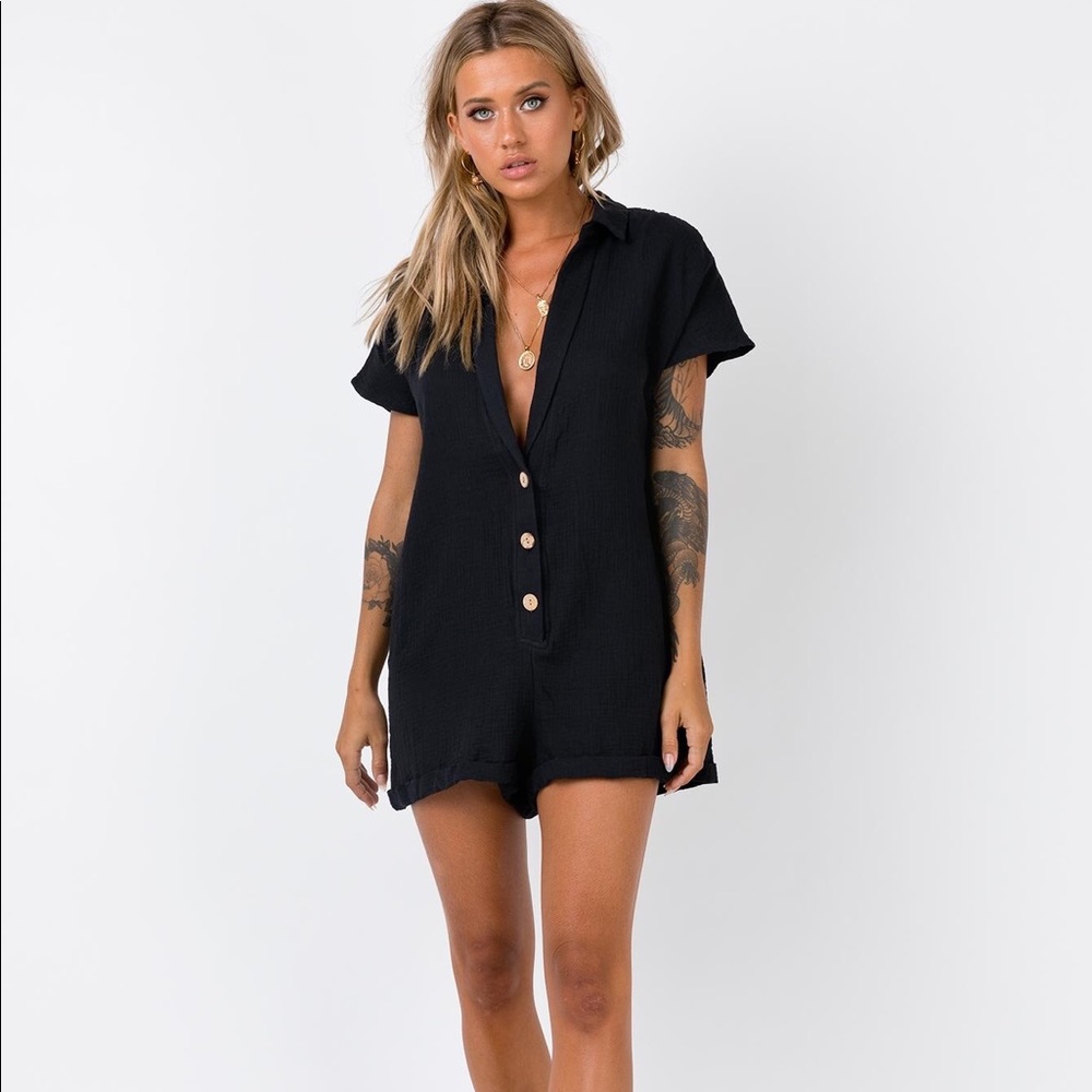 Princess Polly Black Vixen Playsuit